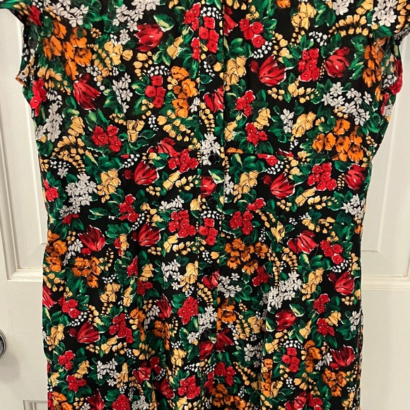 Zara Women's Black Floral Printed Maxi Dress size Small -Like New - Picture 7 of 15